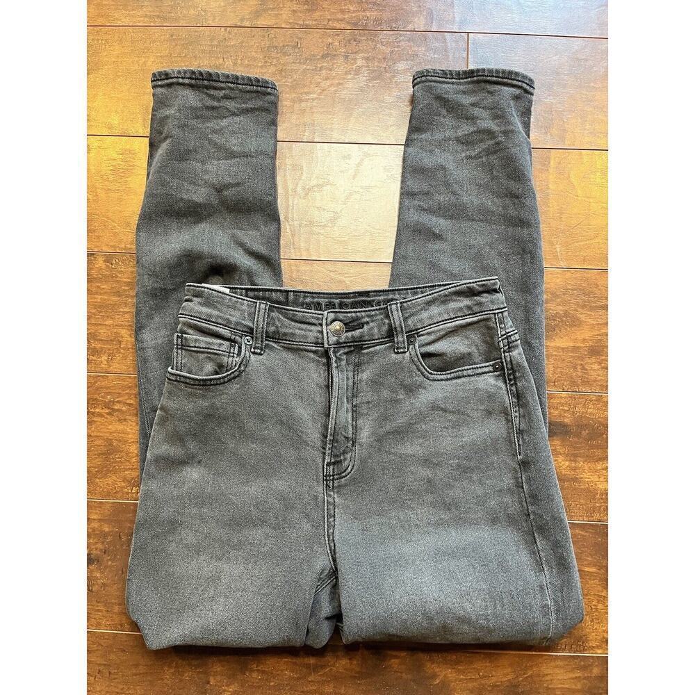 American Eagle Charcoal Mom Jean High Waisted Size 0